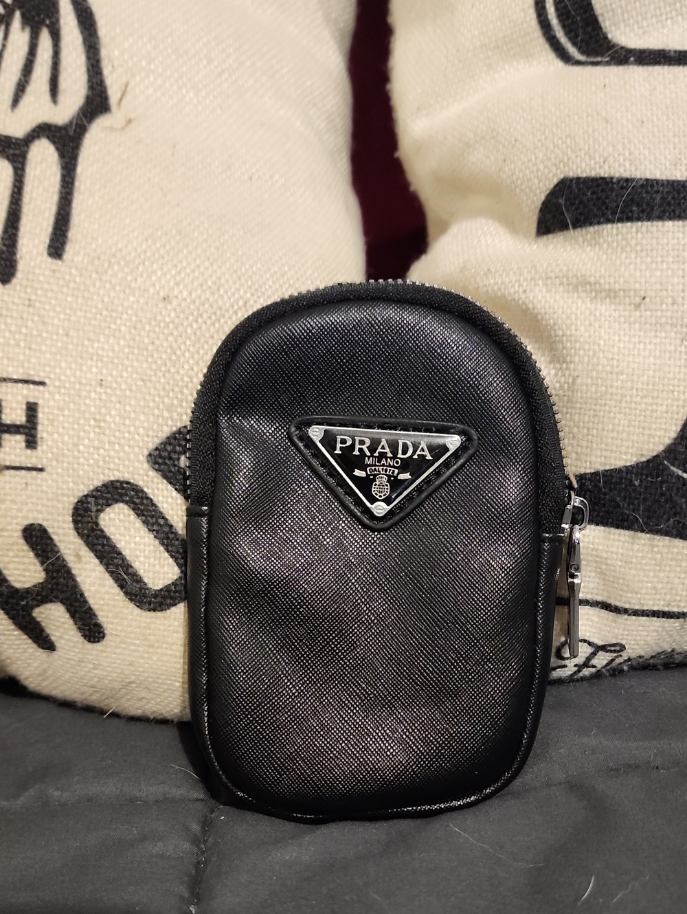 Prada Milano Leather Black Coin Pouch - EUC!